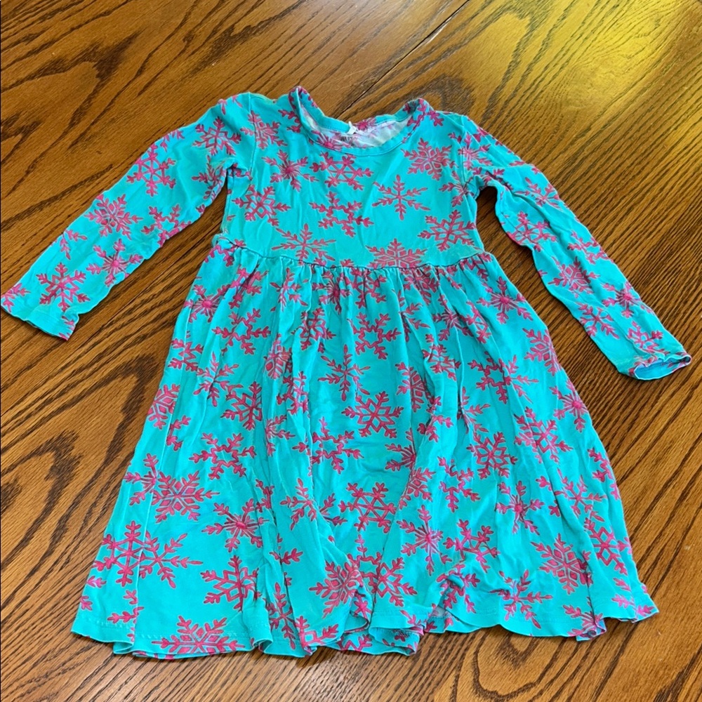 Posh Peanut Queen of Snowflakes Long Sleeve Dress - 4T